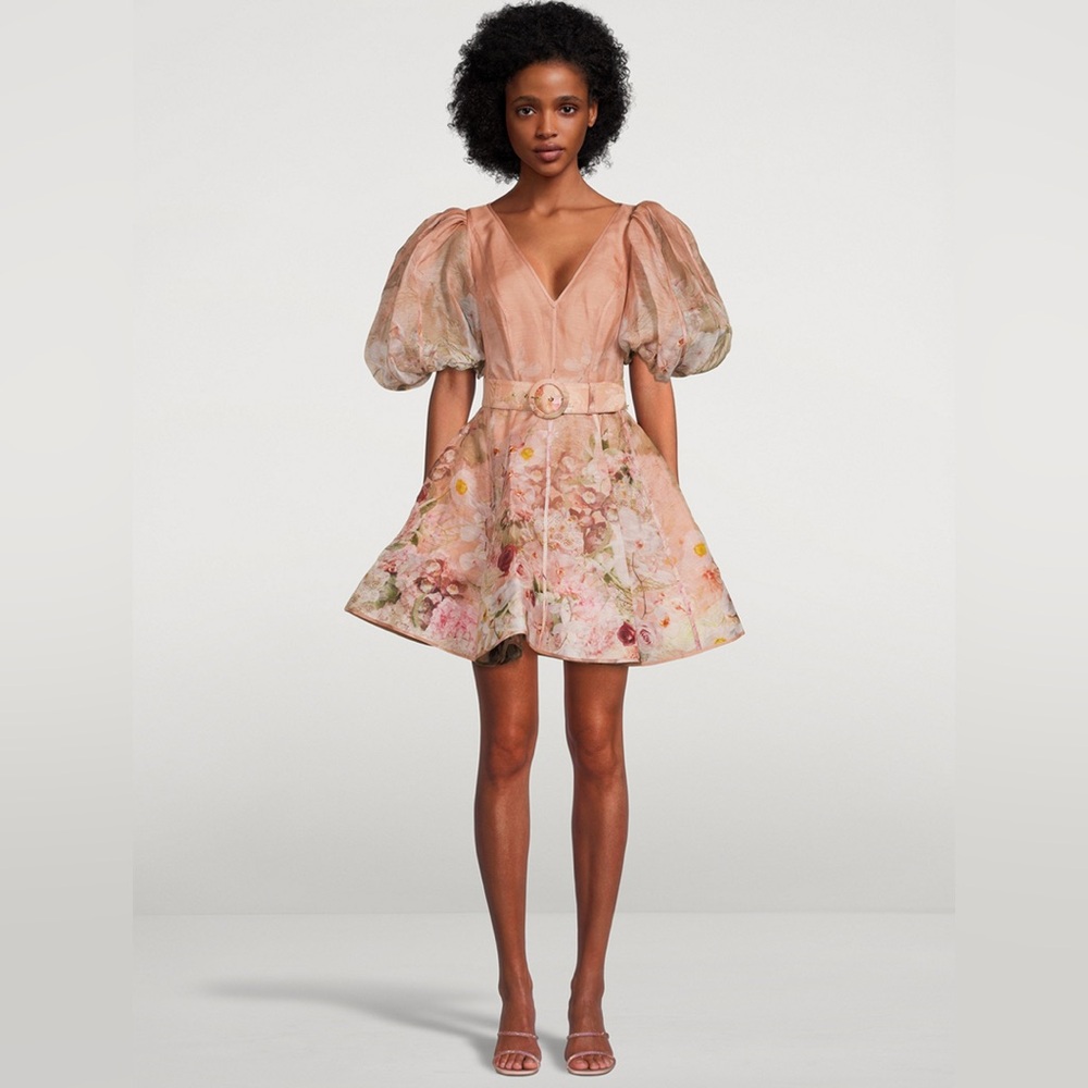 Zimmermann Blush Garden floral mini dress size 4 - Picture 3 of 10